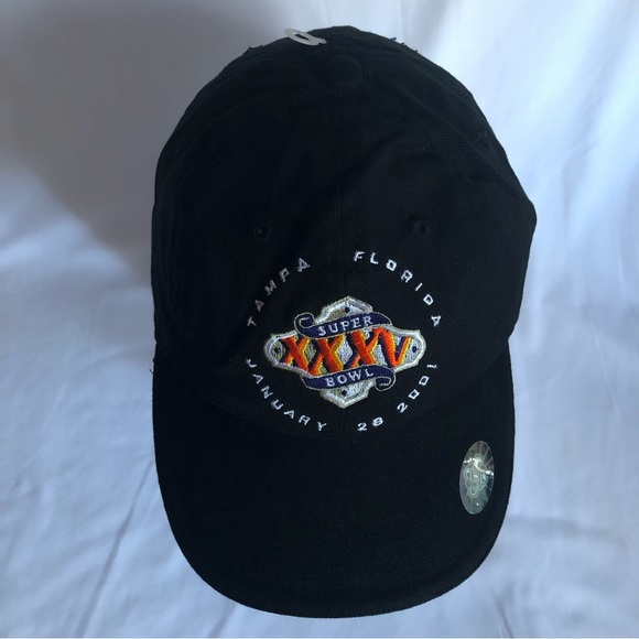 Super Bowl XXXV Ravens v Giants Embroidered Cap Hat Adjustable Strap - Black - Picture 2 of 15